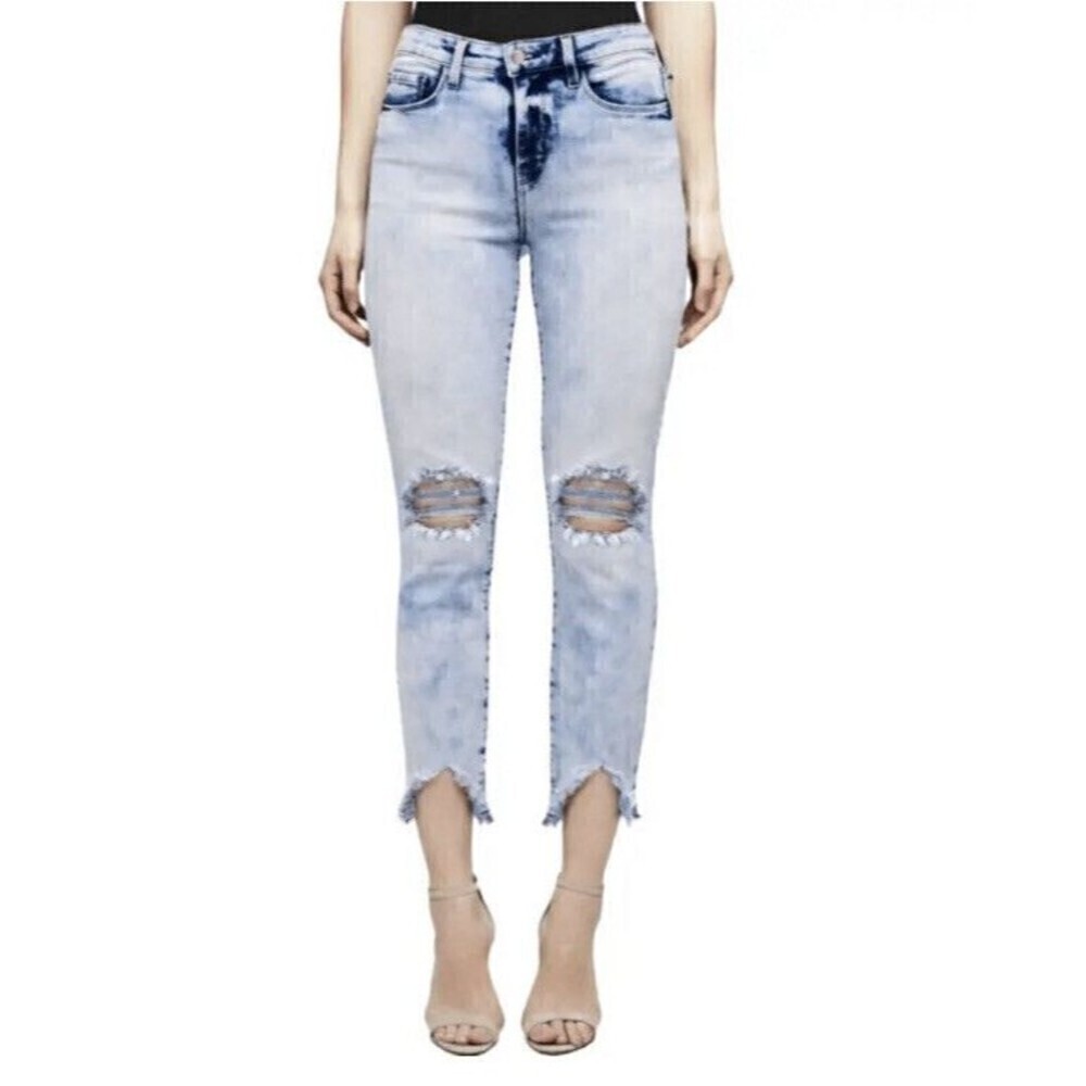 L’AGENCE High Line Jean Light Wash Distressed Jeans Size 26 MSRP $275